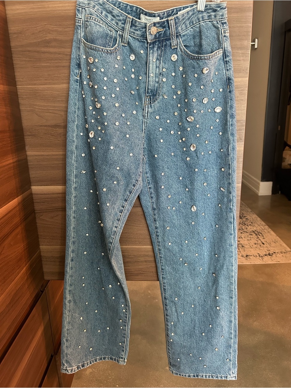 Forever 21 Blue Jeans with Crystal Embellishments, 90’s fit